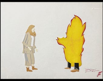 Annie & Steve ,Hereditary . Cut paper. 11” x 14”