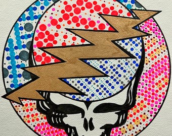 Steal Your Toner, Gold Leaf, Watercolor, & Ink on Warercolor Paper, 18 x 18  inches