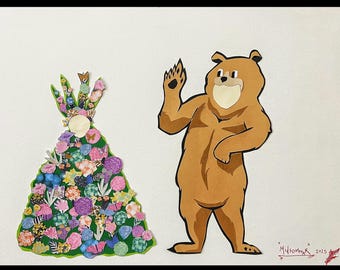 Dani & Christian ,Midsommar. Cut paper. 11” x 14”