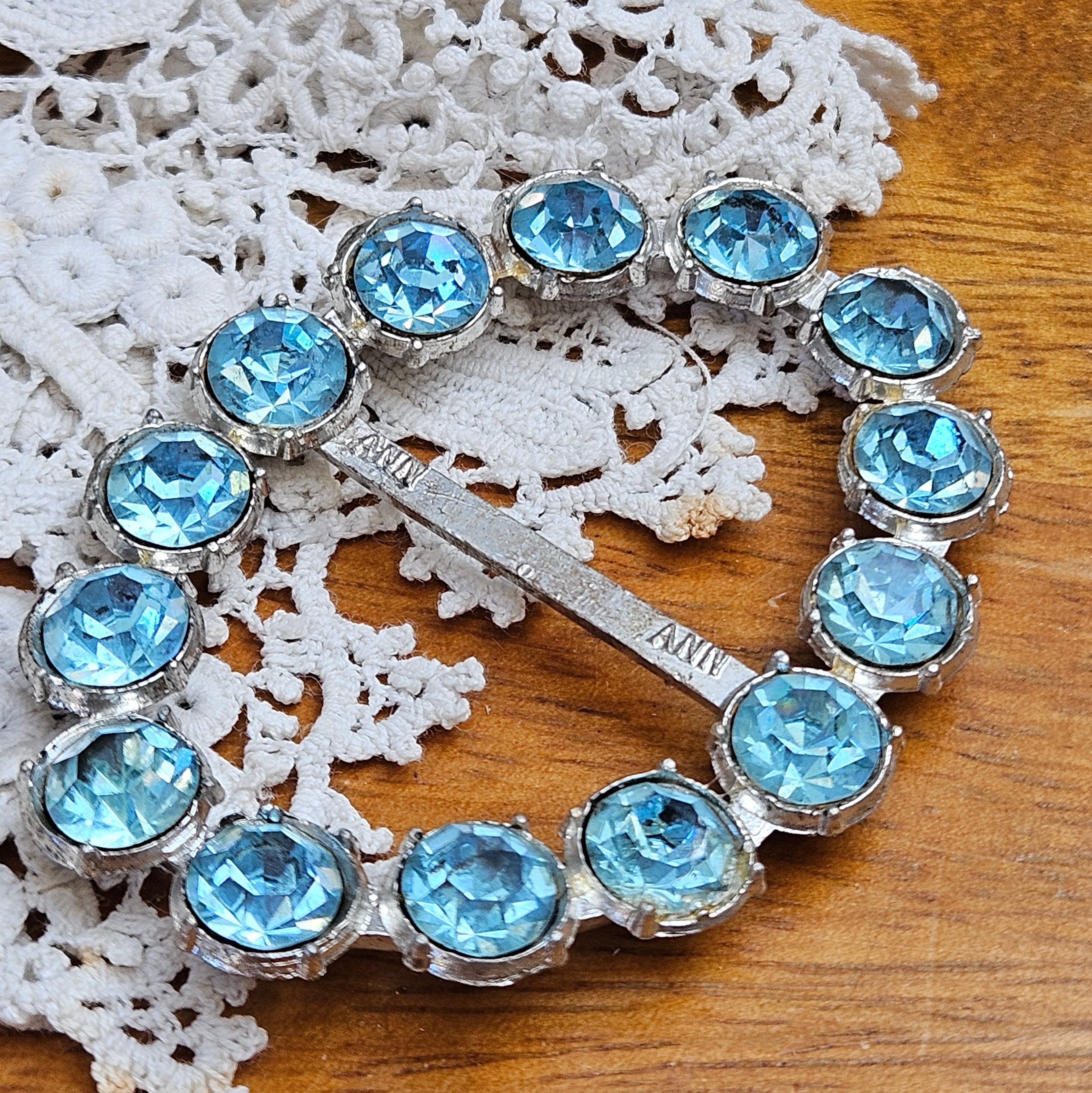 Blue Rhinestone Belt Buckle - Etsy