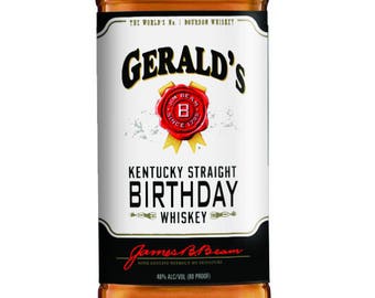 Jim Beam 750 mL Bourbon Birthday labels