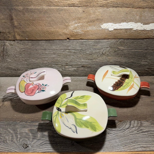 Red Wing Pottery Hand-Painted Sugar Bowls