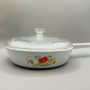 Corningware Wildflower Skillet (P-33-B) & Lid (P83C) - 6.5 Inch