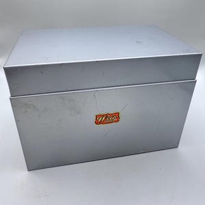 Weis Metal File Box - Grey - Perfect for Recipes