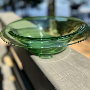 Uranium Glass Footed Bowl