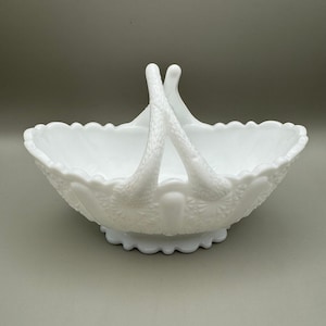 フェントンミルクガラスバスケットdaisy & button pattern フェントン