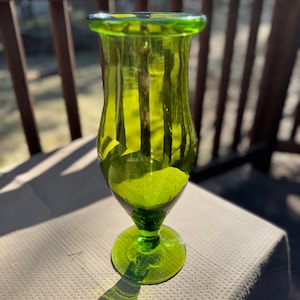 Blenko Olive Green Large Footed Vase (Rare) No: 6524L