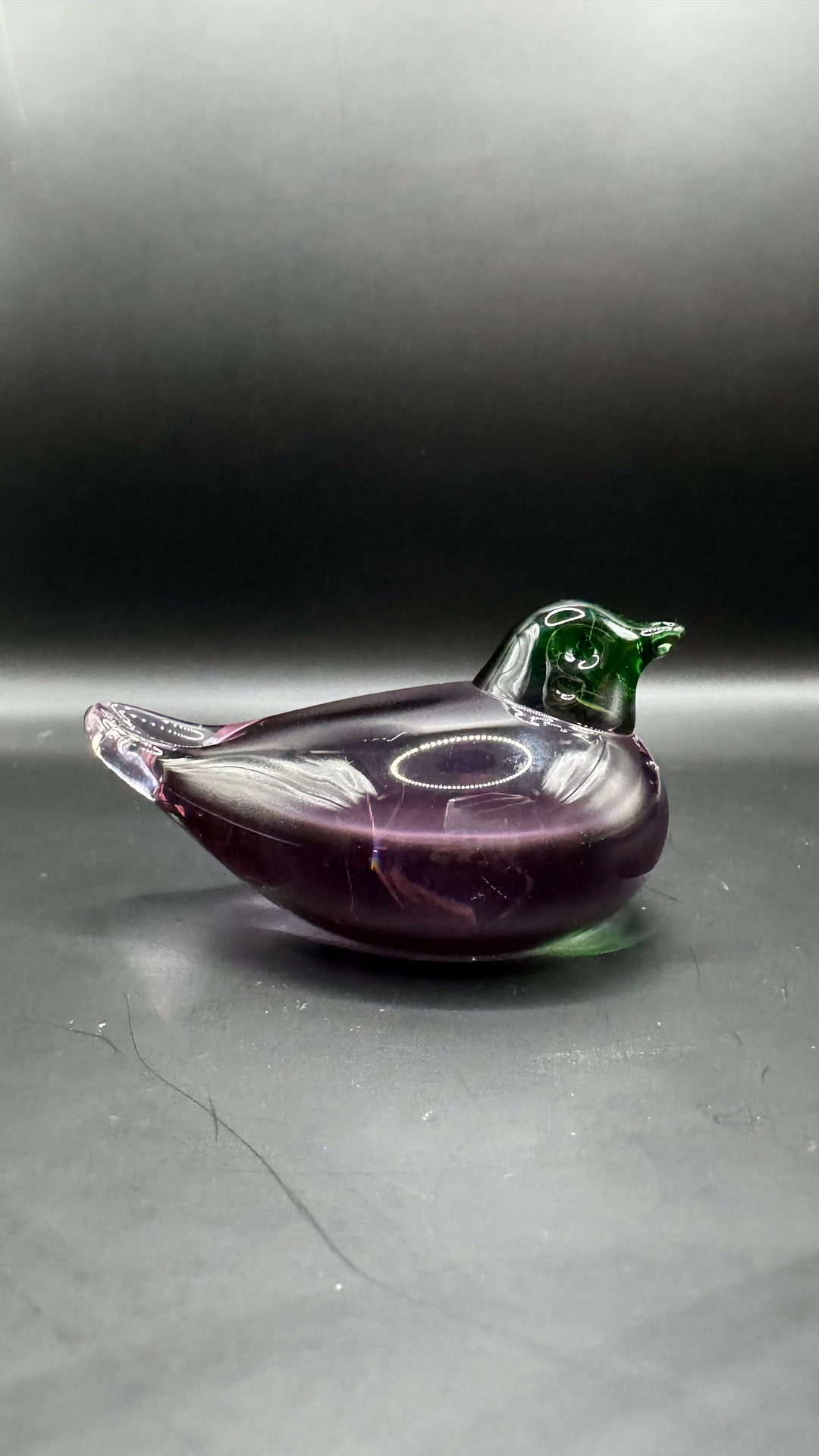 Vintage Blown Glass Paperweight Bird Lovers Etsy