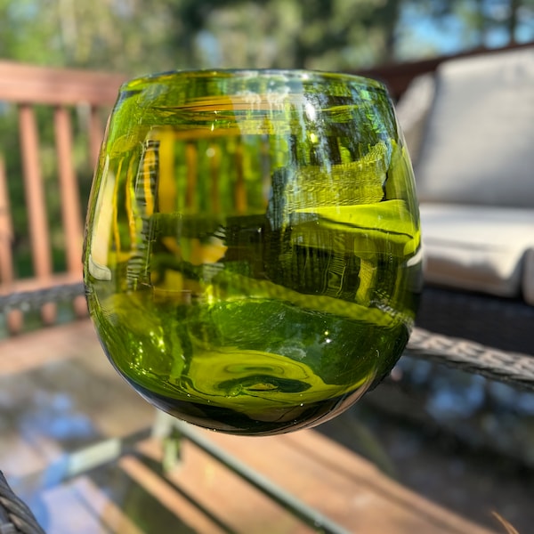 1973 Blenko 7330L Vase in Olive Green