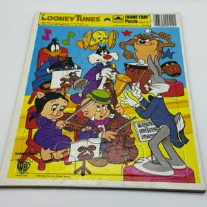Looney Tunez Golden Frame-Tray Puzzle 1983 4514A-34 Warner Bros Taz Tweetie