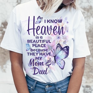 Sé que el cielo es un lugar hermoso porque tienen la sublimación PNG de mi mamá y mi papá