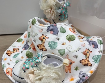 Set de regalo de babero y zapatos para bebé