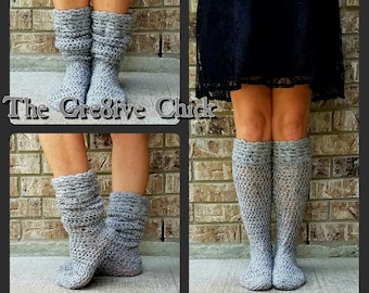 PATRÓN DE GANCHILLO - Calcetín grueso para botas. Diseño versátil, holgado o alto, cómodo y elegante. ¡Descarga INSTANTÁNEA! PDF. ¡Un regalo DIY ideal!