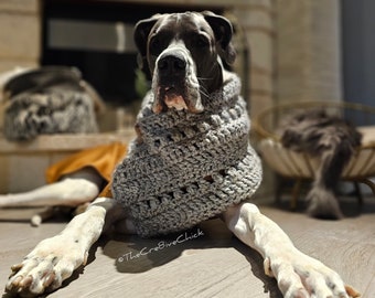 Crochet PATTERN - Big Dog Scarf - Cozy Cowl for Puppy & Owner, Versatile Design, chilly slouchy - INSTANT download! Pdf - Great DIY gift!