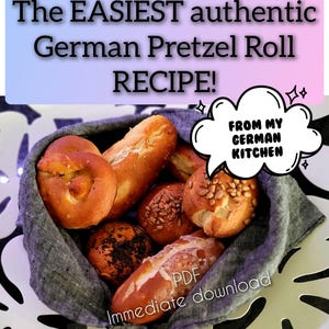 Best German Pretzel Brezel No Lye Rolls Buns Recipe - DIY Authentic, so easy to bake! INSTANT download! PDF