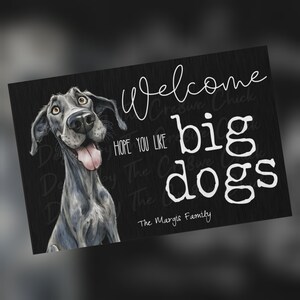 Great Dane Dog funny Door Mat Your Dog Name Custom Welcome Outdoor Rug 24X36 Big Dog Lover gift personalized door mat large