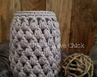 Mason jar cover with heart Crochet PATTERN, fast & easy! Planter, cute shabby chic home decor- INSTANT download! Pdf - Great DIY gift!