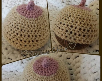 Crochet Pattern Baby BOOB Beanie newborn hat for breastfeeding Moms! Great babyshower gift! Pattern only!!! INSTANT download! PDF