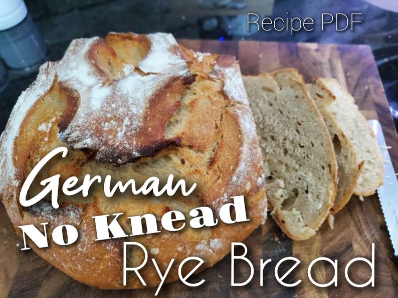 German No Knead Rye Bread Recipe Crusty & full of flavor DIY INSTANT download PDF image 1