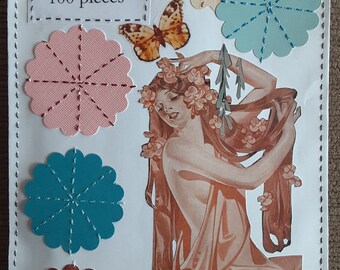 100 paper scallop circles punch outs die cuts decorations scrapbooking card making junk journal