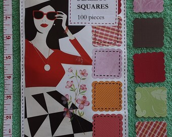 100 paper scallop squares punch outs die cuts decorations scrapbooking card making junk journal