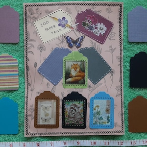 100 étiquettes en papier, découpes, décorations, scrapbooking, fabrication de cartes, journal indésirable