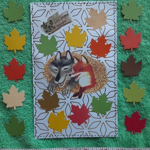100 feuilles d'érable en papier découpées décorations scrapbooking fabrication de cartes journal indésirable loup loups renard