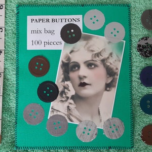 Sac de 100 boutons en papier découpés Découpes scrapbooking fabrication de cartes pochette cousue collage journal indésirable