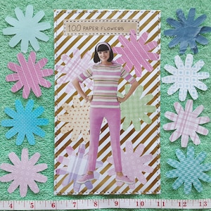 100 papieren bloemen stansen gestanst scrapbooking kaarten maken genaaid zakje collage junk dagboek
