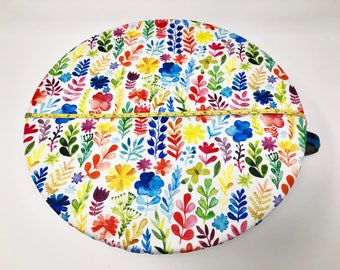 Reusable Extra Large Bowl Cover, Garden Flowers