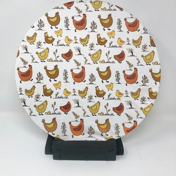 Reusable Extra Large Bowl Cover, Happy Hens