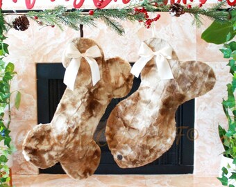 Taupe Fur Christmas Stockings personalized - Dog and Cat Stockings - Taupe Brown Fur Pet Stockings - Best Gifts for Dogs and Cats