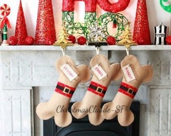 Christmas Stocking Personalized For Dogs and Cats - Santa Christmas Stockings - Santa Stockings - Fun and Colorful Holiday Stockings