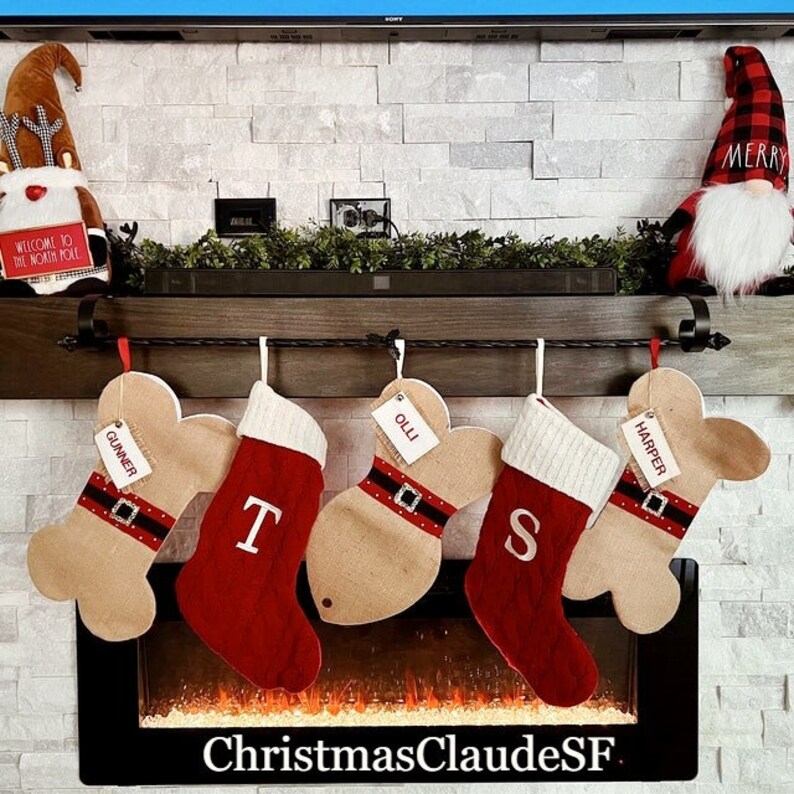 Christmas Stocking Personalized For Dogs and Cats Santa Christmas Stockings Santa Stockings Fun and Colorful Holiday Stockings image 4