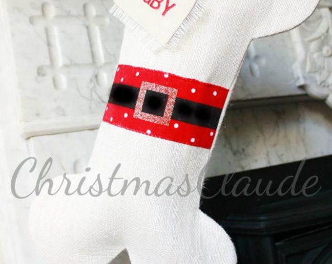 Christmas Stocking Personalized For Dogs and Cats - Santa Christmas Stockings - Santa Stockings - FREE SHIPPING, Fully Handmade