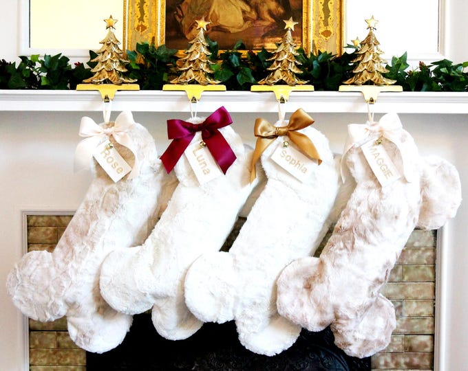 Faux Fur Dog Christmas Stocking: Personalized Pet Holiday Decor
