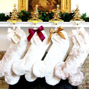 Faux Fur Christmas Stocking for Pets: Bone-Shaped, Handmade