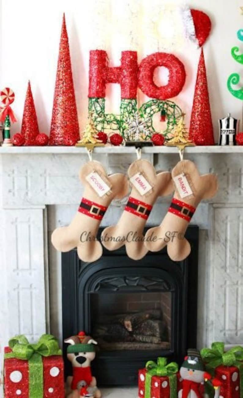 Christmas Stocking Personalized For Dogs and Cats Santa Christmas Stockings Santa Stockings Fun and Colorful Holiday Stockings image 1