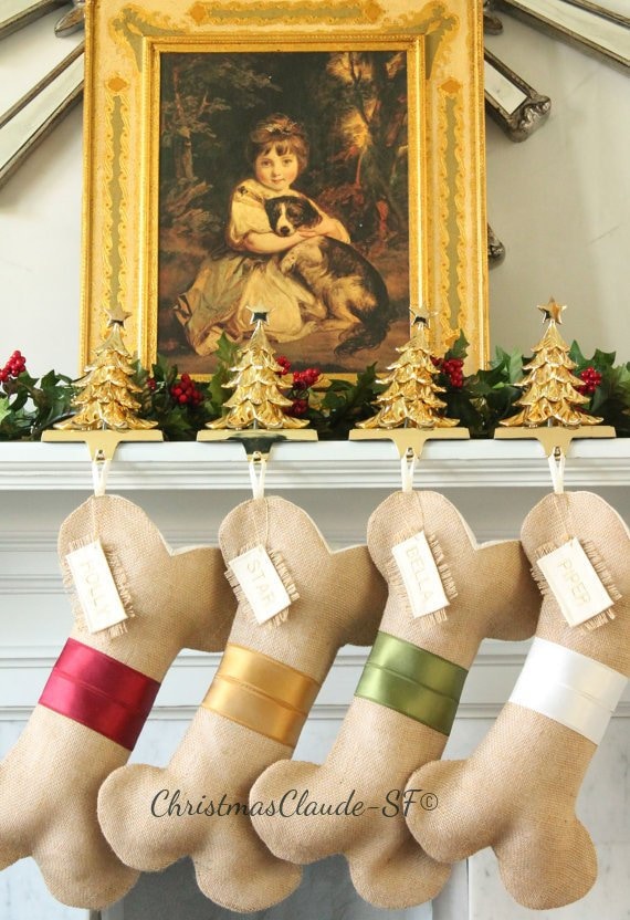 Bas de Noël Pour Chiens - Bas Personnalisés en Os Chien Famille Cadeaux Animaux Compagnie Fait à La 