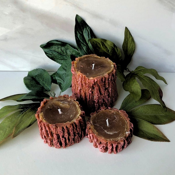 Tree Trunk Candles (set 3)