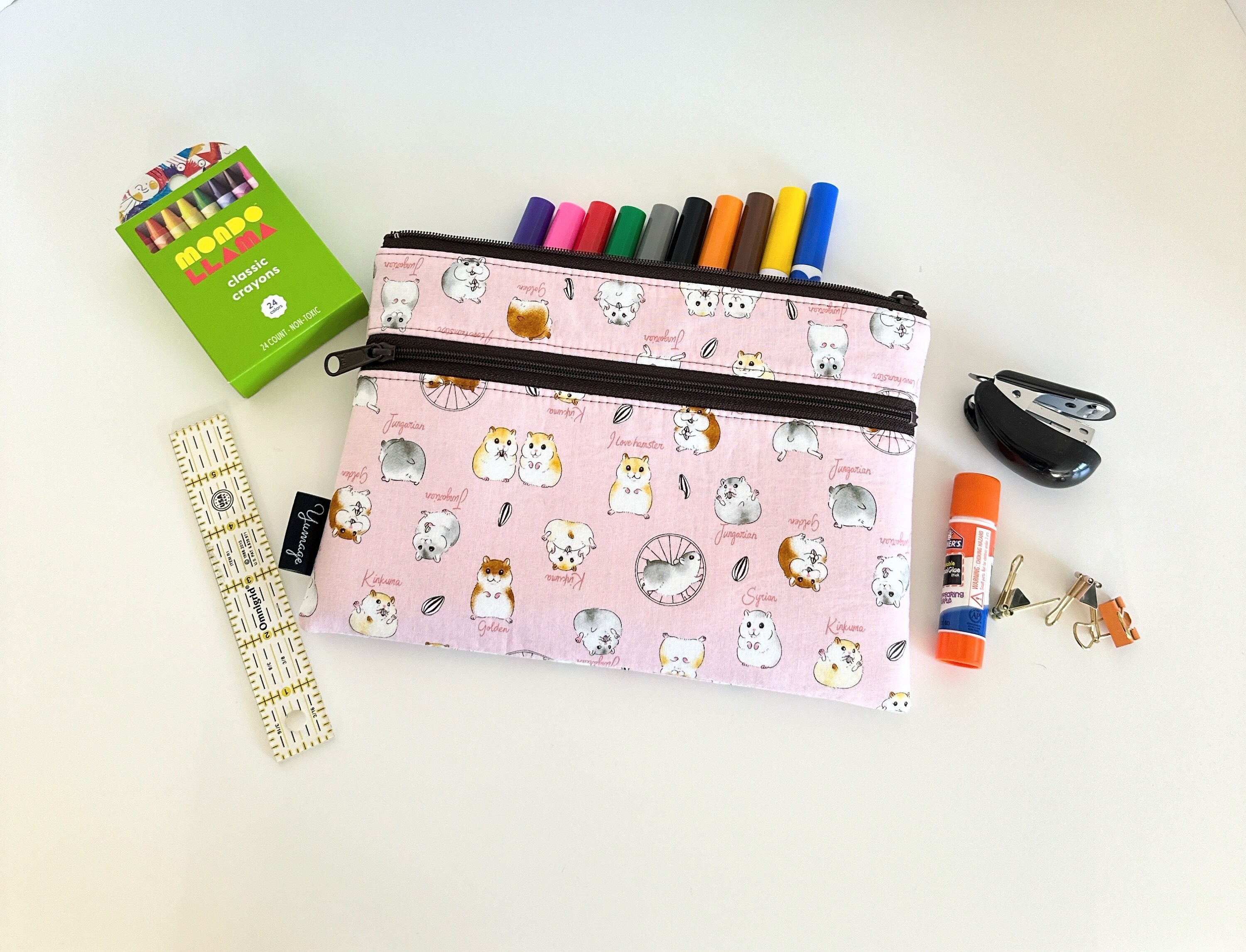 Kids Pencil Case, Kawaii Pencil Case With Hamster Design, Organic Pencil  Case, Small Makeup Bag 