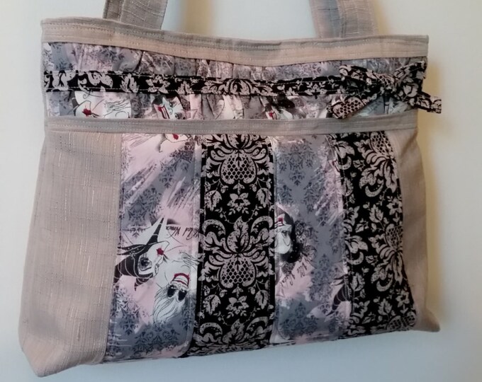 Disney Villains With Gray Damask Bag / Purse / Tote Bag Etsy