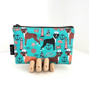 Clearance Nautical Boxer Small Essential Pouch / Makeup bag / Zipper pouch