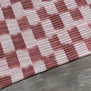 Guatemalan Fabric (#138) - Burgundy Ikat Fabric - Fabric by Yard - Textile Supply - Guatemalan Fabric - Handwoven fabric - Mayan Textile