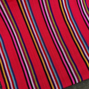 NEW! CP08 Colorful Mexican Pink Resistant Fabric Mayan Cotton and Synthetic thread - Handwoven Guatemala - Sold by the yard Upholstery