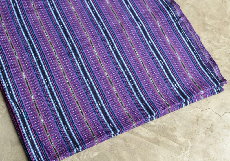 Purple Ethnic 36 Guatemalan Fabric Purple Handmane Ikat Fabric Fabric by Yard 1 yard image 1