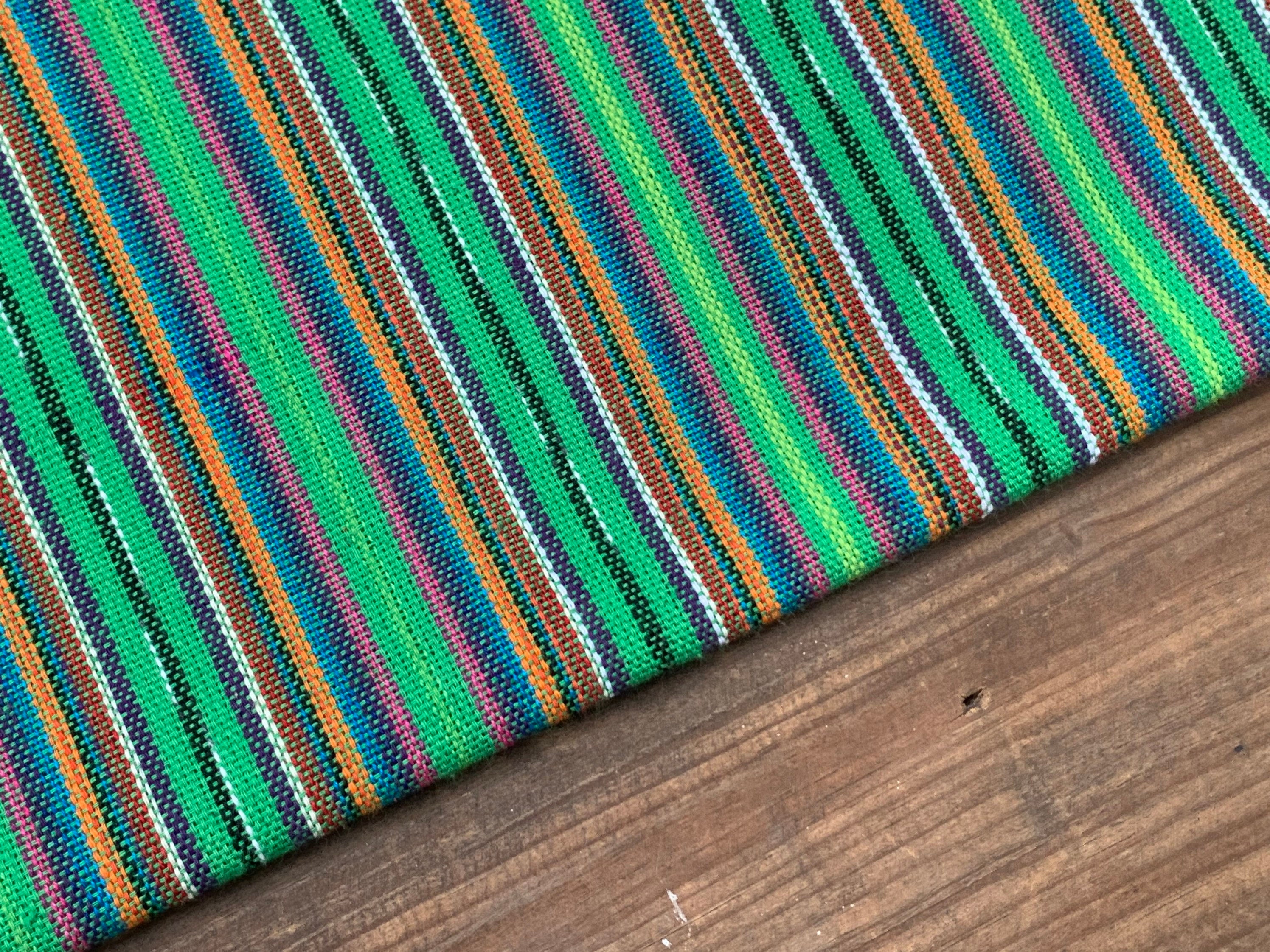 NEW Green Striped Fabric 175 Ethnic Fabric from Etsy