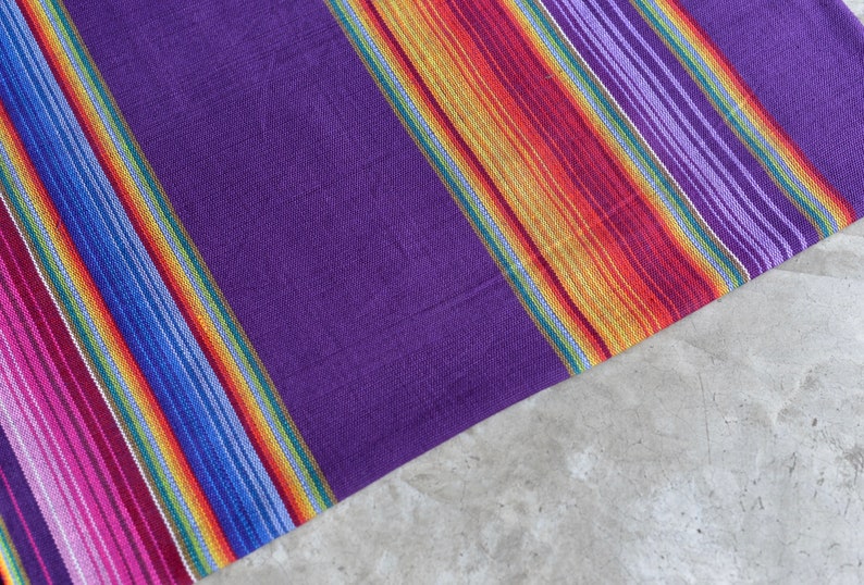 Mexican Fabric 125 Handwoven 100 Cotton Rainbow Fabric Etsy