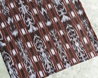 Brown Ikat Fabric (#134) - Ethnic Fabric from Guatemala - Cotton Fabric by Yard -Chocolate Brown