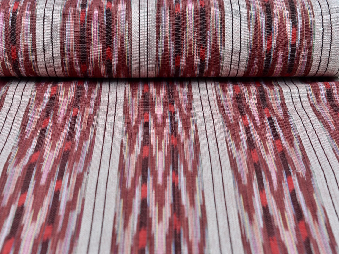 NEW Red White Ikat Handmade Fabric 163 from Guatemala | Etsy
